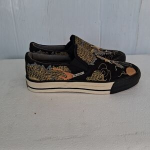 Skechers Cali Dragon Embroidered Womens Sneakers Size 7.5 Black